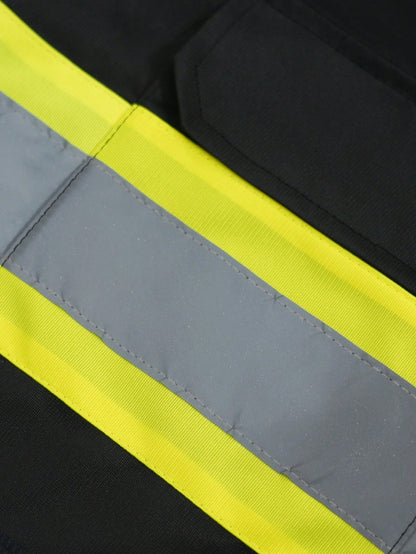 Men's High-Vis Reflective Safety Vest Workwear- Zipper Front Multi Pockets Lightweight Hi Vis Vest For Construction & Outdoor Work