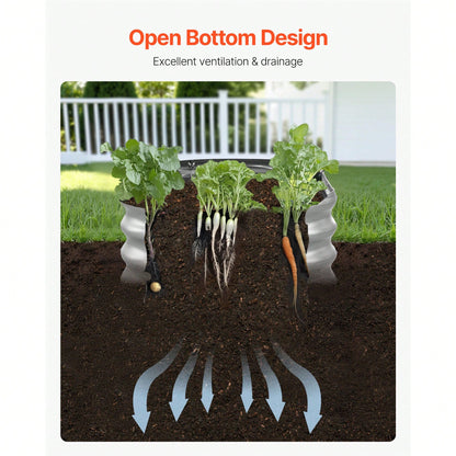 Metal Raised Garden Bed, 4 X 2 X 1 Ft Oval Outdoor Galvanized Planter Garden Box, Open Bottom Design, Large Planter Raised Bed For Growing Vegetables, Flowers, And Succulents, Galvanized Color