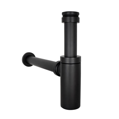 MICA Deluxe Bottle Trap Round Matte Black Basins Arova