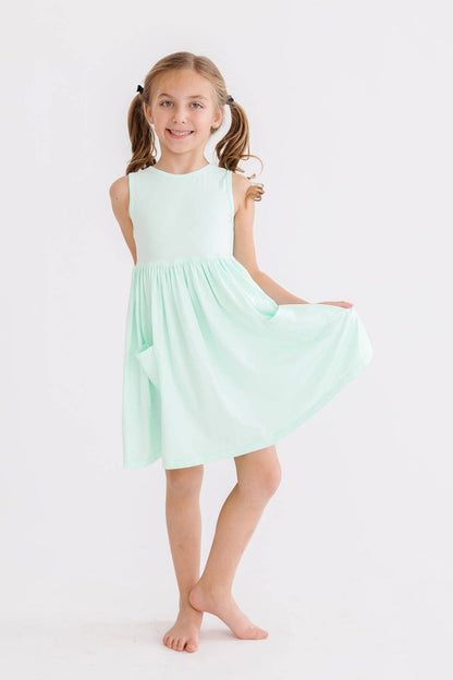 Mila & Rose Tank Pocket Twirl Dress - Pastel Green (Final Sale)