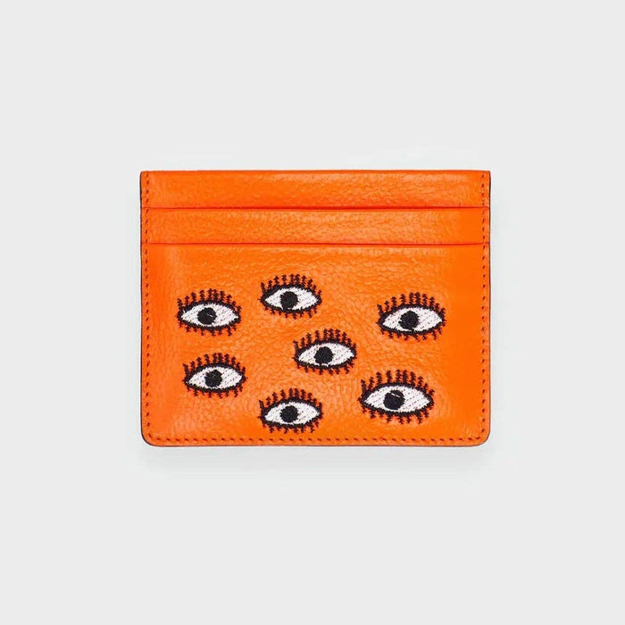 Min & Mon - Filium Neon Orange Leather Cardholder - All Over Eyes