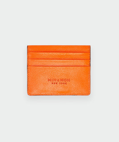 Min & Mon - Filium Neon Orange Leather Cardholder - All Over Eyes