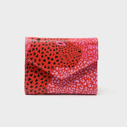 Min & Mon - Fiona Poppy Red Leather Wallet - Retro Tiger