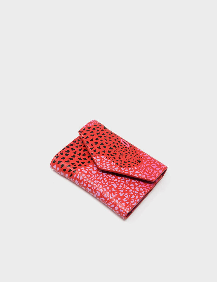 Min & Mon - Fiona Poppy Red Leather Wallet - Retro Tiger