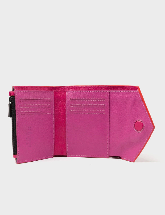 Min & Mon - Fiona Poppy Red Leather Wallet - Retro Tiger