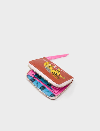 Min & Mon - Frodo Baked City Brown Leather Zip Around Wallet - Winged Tiger