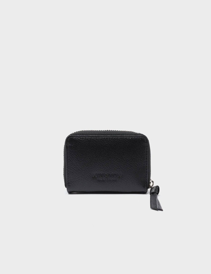 Min & Mon - Frodo Black Leather Zip Around Wallet - Eyes Embroidery