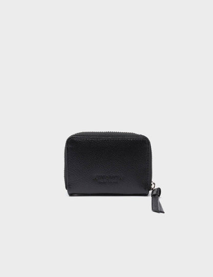 Min & Mon - Frodo Black Leather Zip Around Wallet - Eyes Embroidery