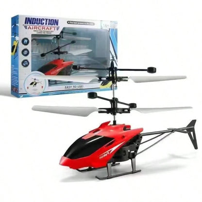 Mini Toy Airplane Gesture Sensing Indoor Flying Helicopter Toys, Remote-Controlled Helicopter Children's Toys With LED Lights, Birthday Gifts For Boys And Girls (Red)