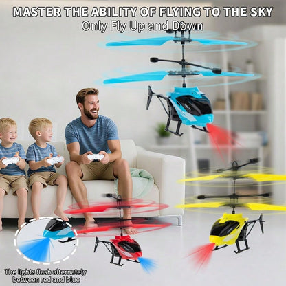 Mini Toy Airplane Gesture Sensing Indoor Flying Helicopter Toys, Remote-Controlled Helicopter Children's Toys With LED Lights, Birthday Gifts For Boys And Girls (Red)