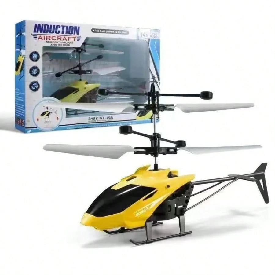 Mini Toy Airplane Gesture Sensing Indoor Flying Helicopter Toys, Remote-Controlled Helicopter Children's Toys With LED Lights, Birthday Gifts For Boys And Girls (Red)