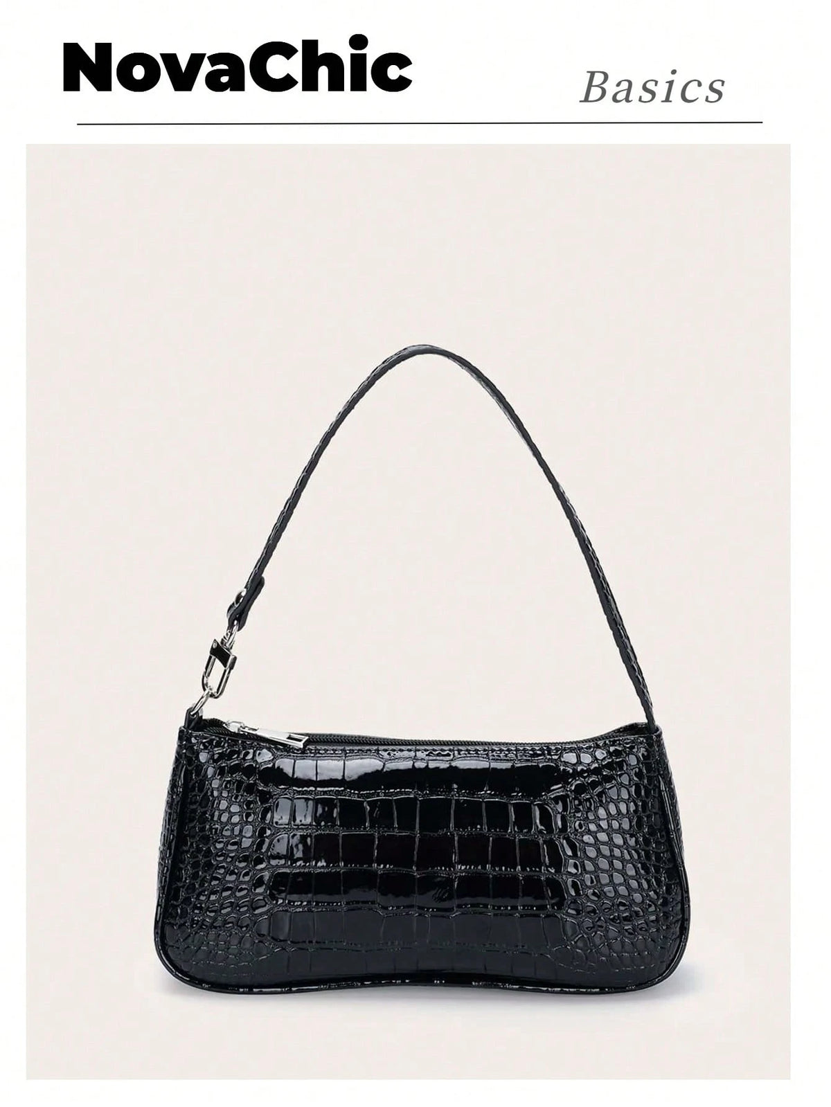 Minimalist Crocodile Pattern Shoulder Bag Bag All-Match Women's Underarm Purse Waterproof,Lightweight,Business Casual Crocodile Bag For Teen Girls Women College Students,Rookies & White-Collar Workers