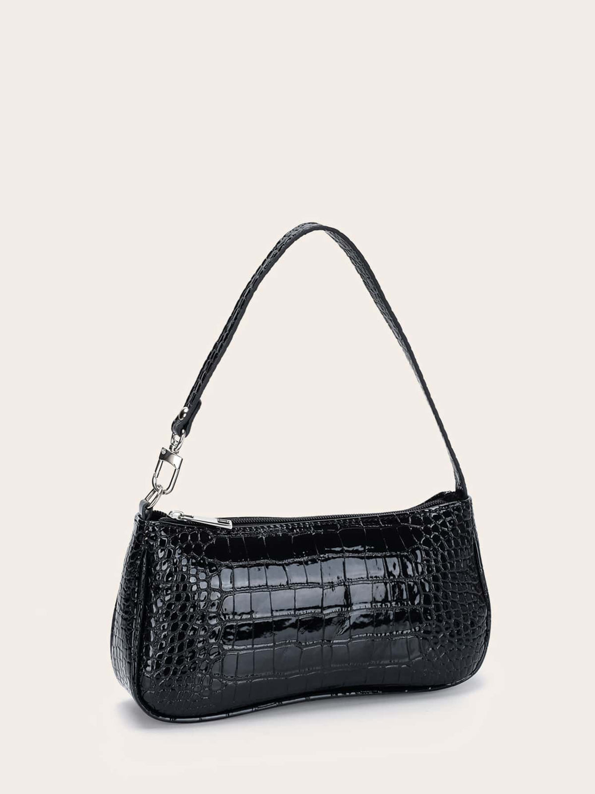 Minimalist Crocodile Pattern Shoulder Bag Bag All-Match Women's Underarm Purse Waterproof,Lightweight,Business Casual Crocodile Bag For Teen Girls Women College Students,Rookies & White-Collar Workers