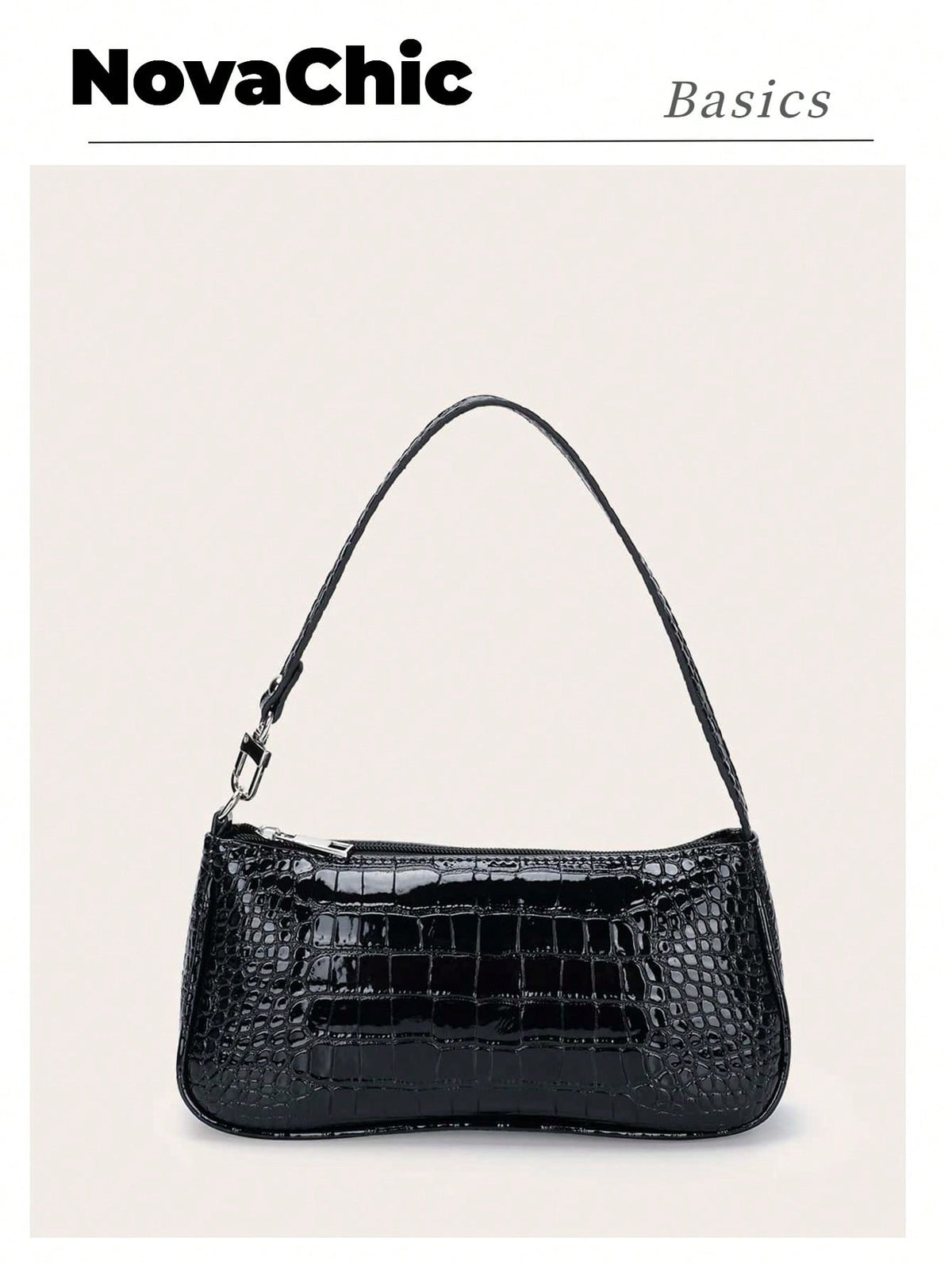 Minimalist Crocodile Pattern Shoulder Bag Bag All-Match Women's Underarm Purse Waterproof,Lightweight,Business Casual Crocodile Bag For Teen Girls Women College Students,Rookies & White-Collar Workers