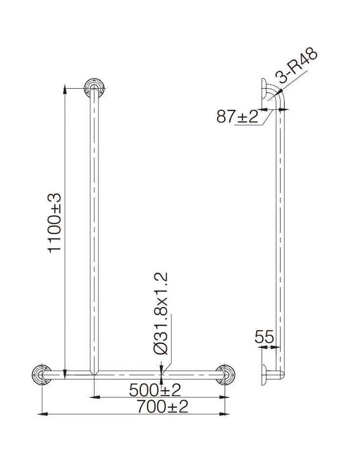 MOBI CARE TShape Shower Rail LH TPG19L Accessories ECT