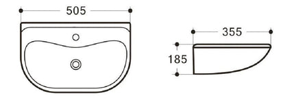 MOBI Wall Hung Basin Basins ECT