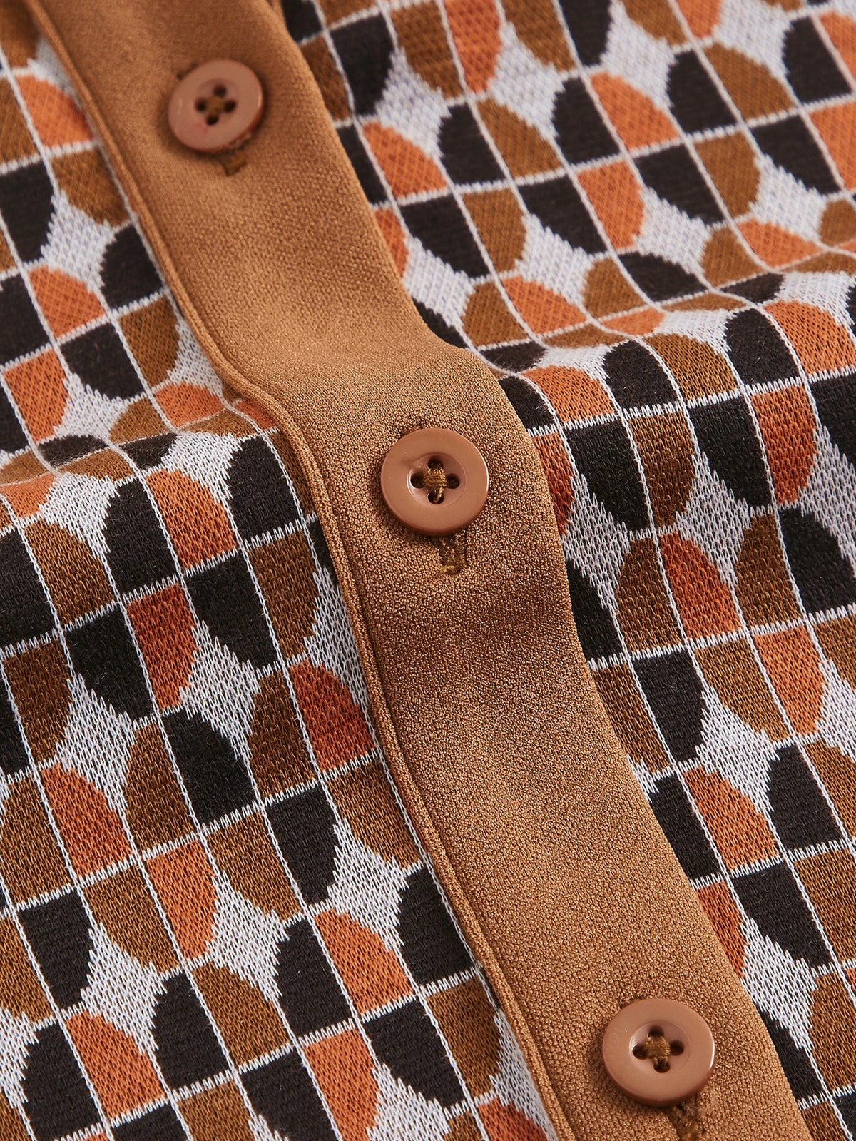 MOD Allover Print Center Front Button Up Placket Lapel Dress