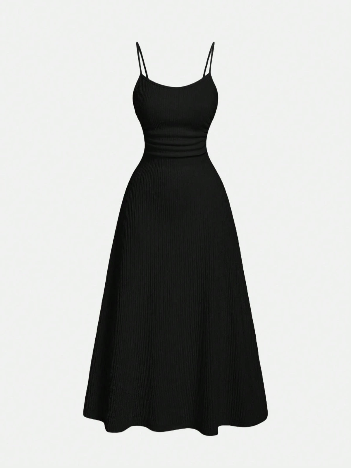 MOD Black Minimalist Versatile Spaghetti Strap Dress For Women
