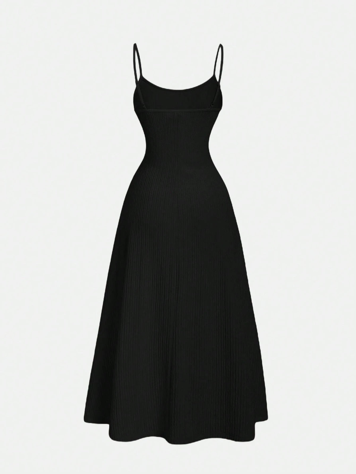MOD Black Minimalist Versatile Spaghetti Strap Dress For Women