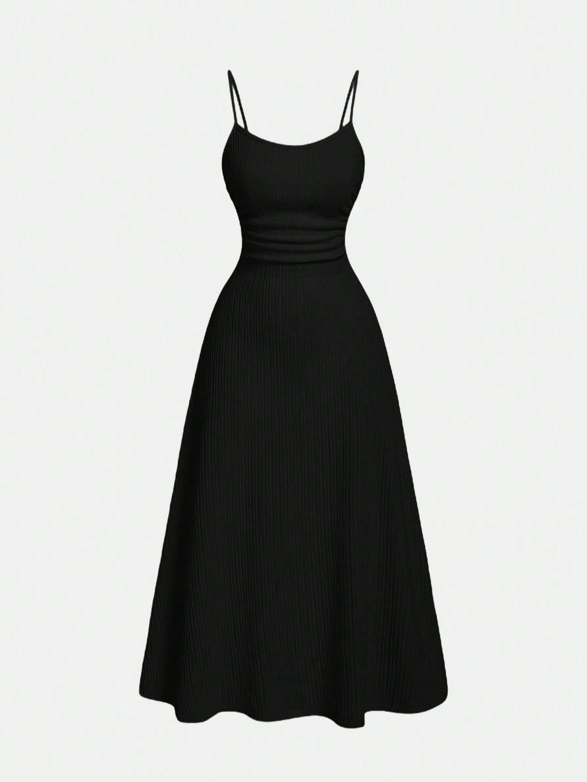 MOD Black Minimalist Versatile Spaghetti Strap Dress For Women