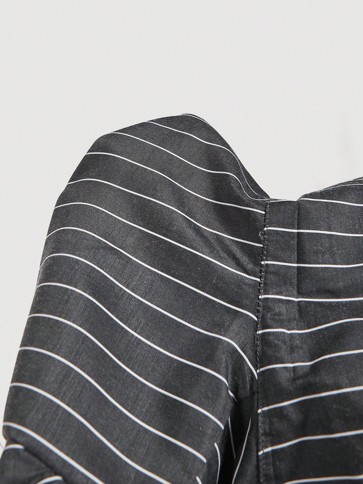 MOD Elegant Striped Patchwork Cinched Waist Split Hem Blouse, Autumn.Back To School.Campus