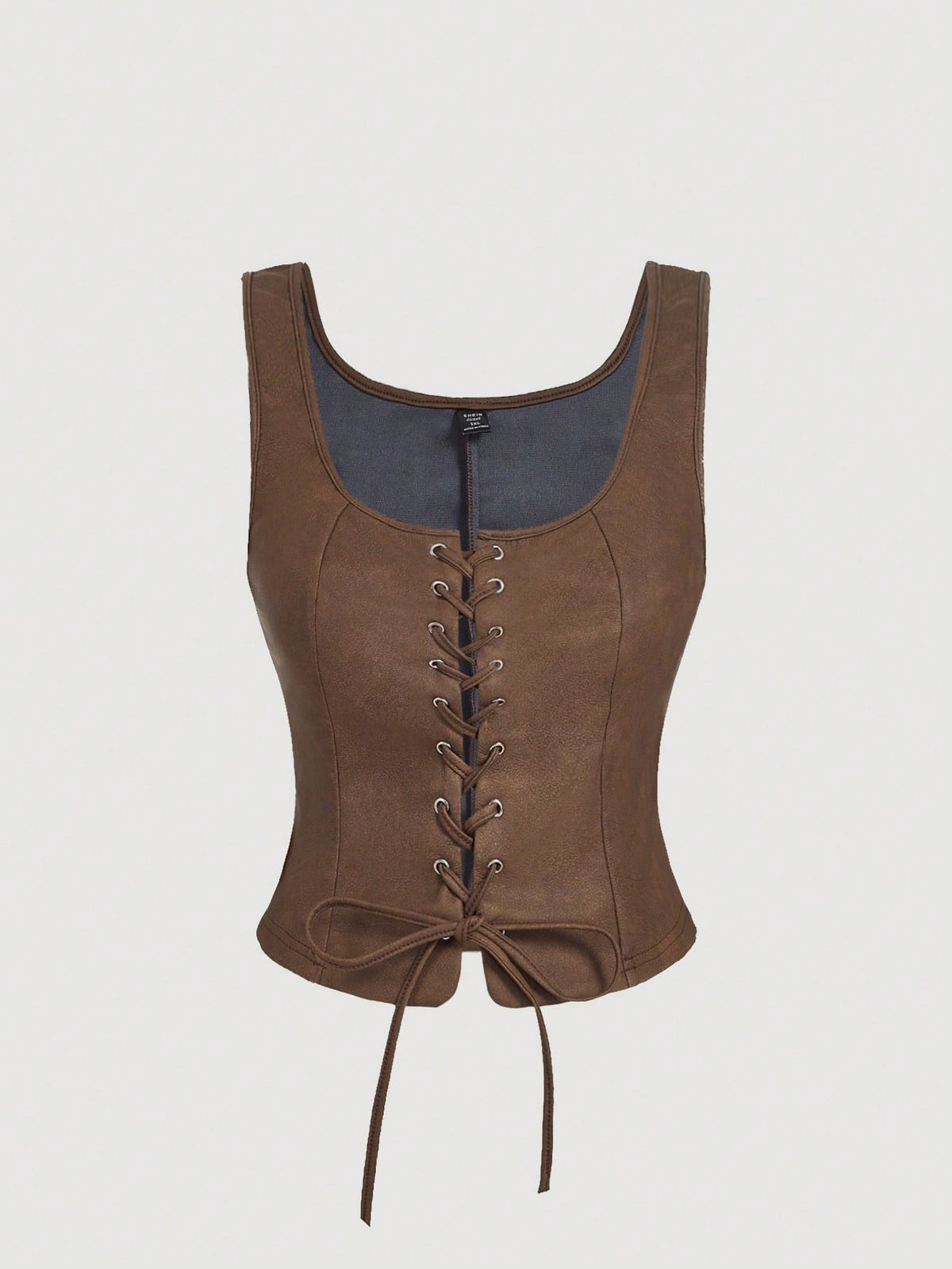 MOD Plus Size Army Green Grommets Lace-Up Retro Tank Top Plus Size Tops