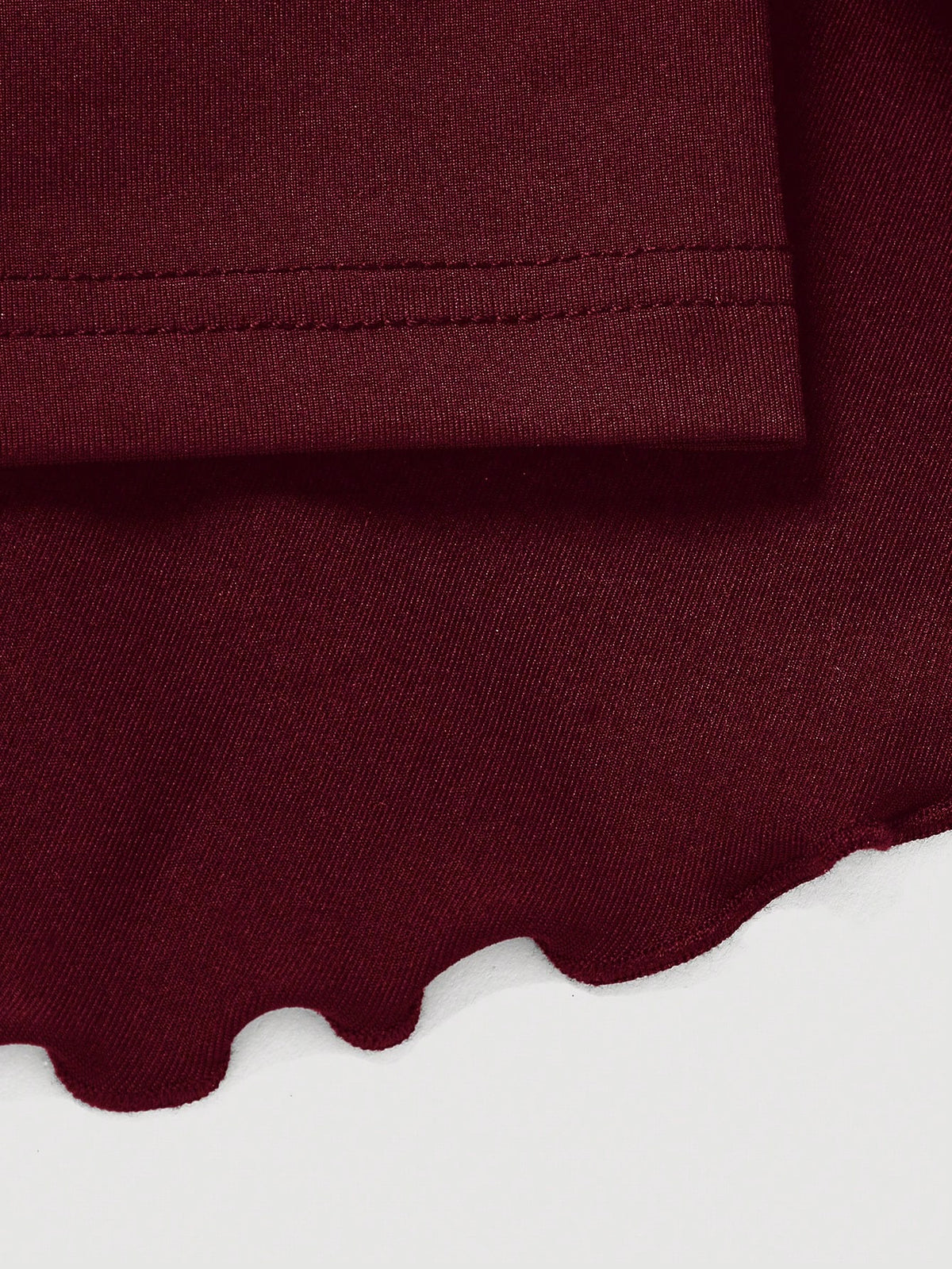 MOD Solid Color Drawstring Waist Tiered Casual Sexy Skirt Vacation Burgundy Red Autumn