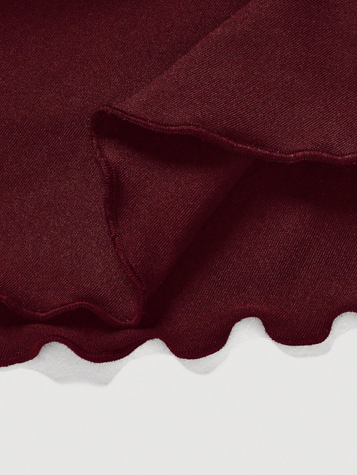 MOD Solid Color Drawstring Waist Tiered Casual Sexy Skirt Vacation Burgundy Red Autumn