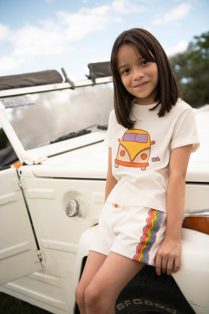 Mon Coeur - Recycled Cotton Rainbow Wave Short