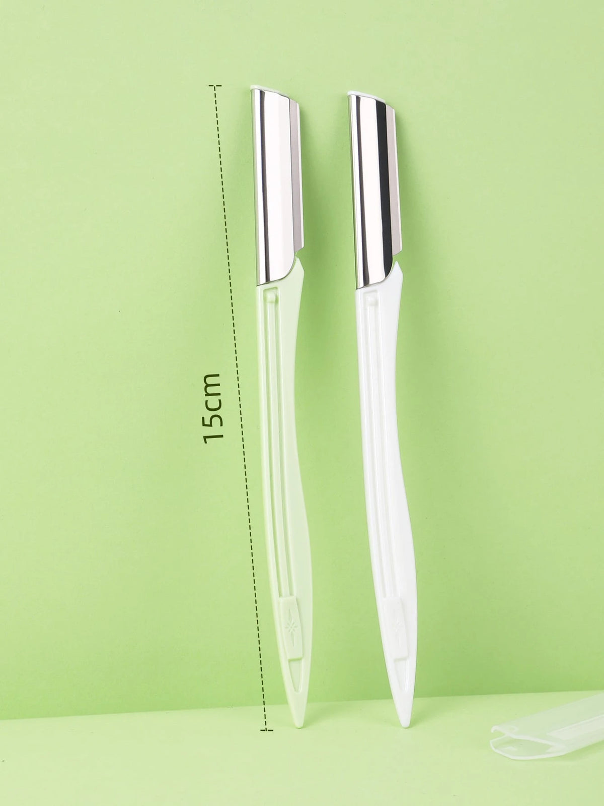 MONKIDS 2pcs Stainless Steel Straight Edge Razor With Protective Cover, Suitable For Men And Women, For Eyebrow Trimming And Shaving, Essential Beauty Care Tool,Makeup,Cheap,Room Decor,Vanity,Travel,B