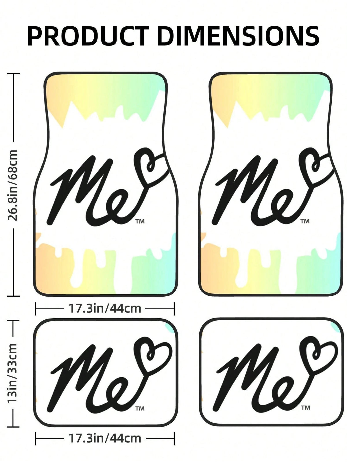 Moriah Elizabeth Me 4-Piece Custom Printed All-Weather Floor Mats- Universal Fit For Suv, Truck, Van| Easy Clean