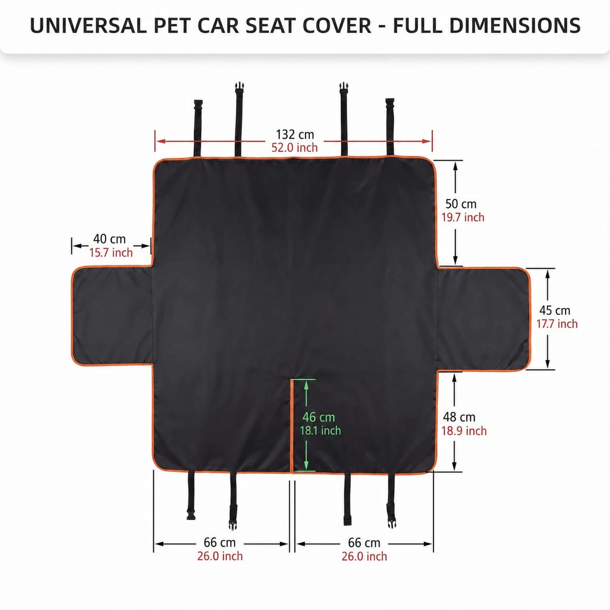 Multifunctional Portable Oxford Cloth Universal Car Rear Seat Cover, Pet Mat, Easy Installation, Adjustable, Wear-Resistant Protection For Original Seats, Car Pet Accessories, Suitable For All Seasons