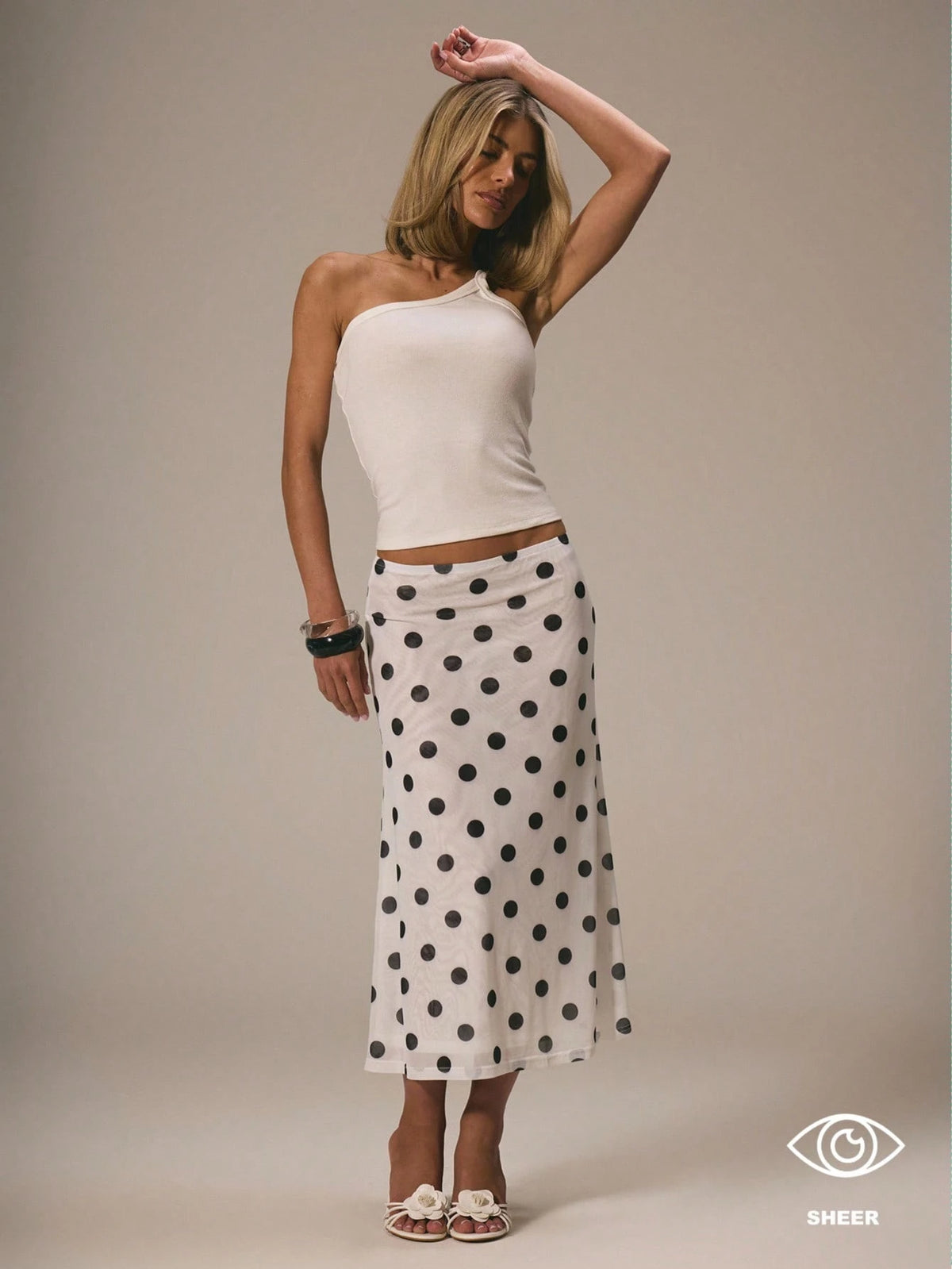 MUSERA Mesh Stripe Fun Cute Dainty Girly Summer Skirt Cute Graduation Polka Dot Skirt Vacation Holiday Work Office Back To School Party Valentines Day Spring
