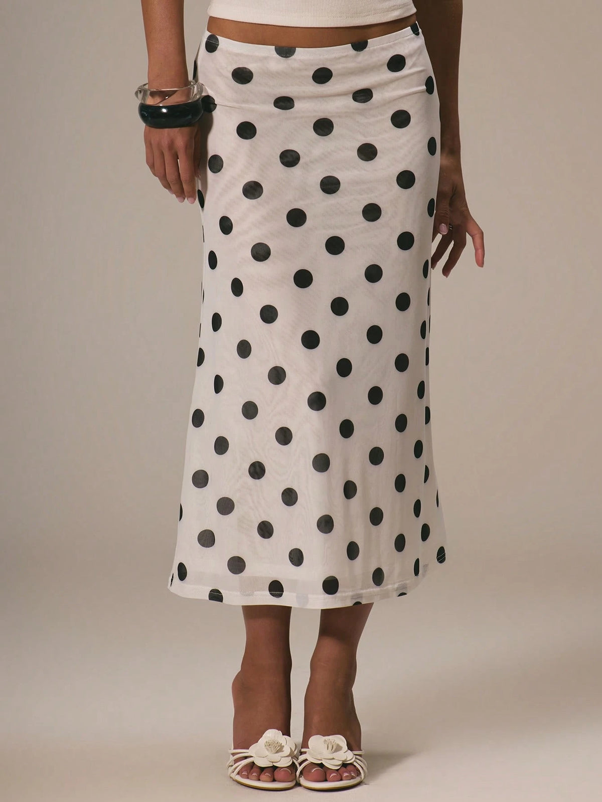 MUSERA Mesh Stripe Fun Cute Dainty Girly Summer Skirt Cute Graduation Polka Dot Skirt Vacation Holiday Work Office Back To School Party Valentines Day Spring