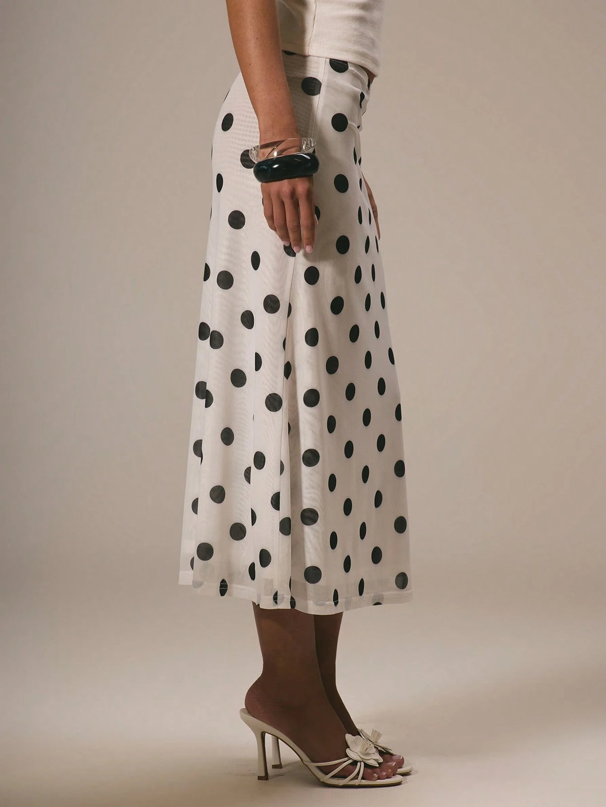 MUSERA Mesh Stripe Fun Cute Dainty Girly Summer Skirt Cute Graduation Polka Dot Skirt Vacation Holiday Work Office Back To School Party Valentines Day Spring