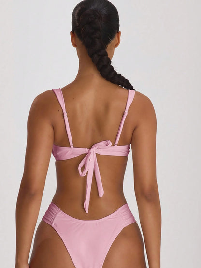 Musera Resort Ruched Side Cheeky Fit Bikini Bottoms Swim Vacation Holiday Summer Travel Beachwear Basics Swimwear Solid Colour Resort Core