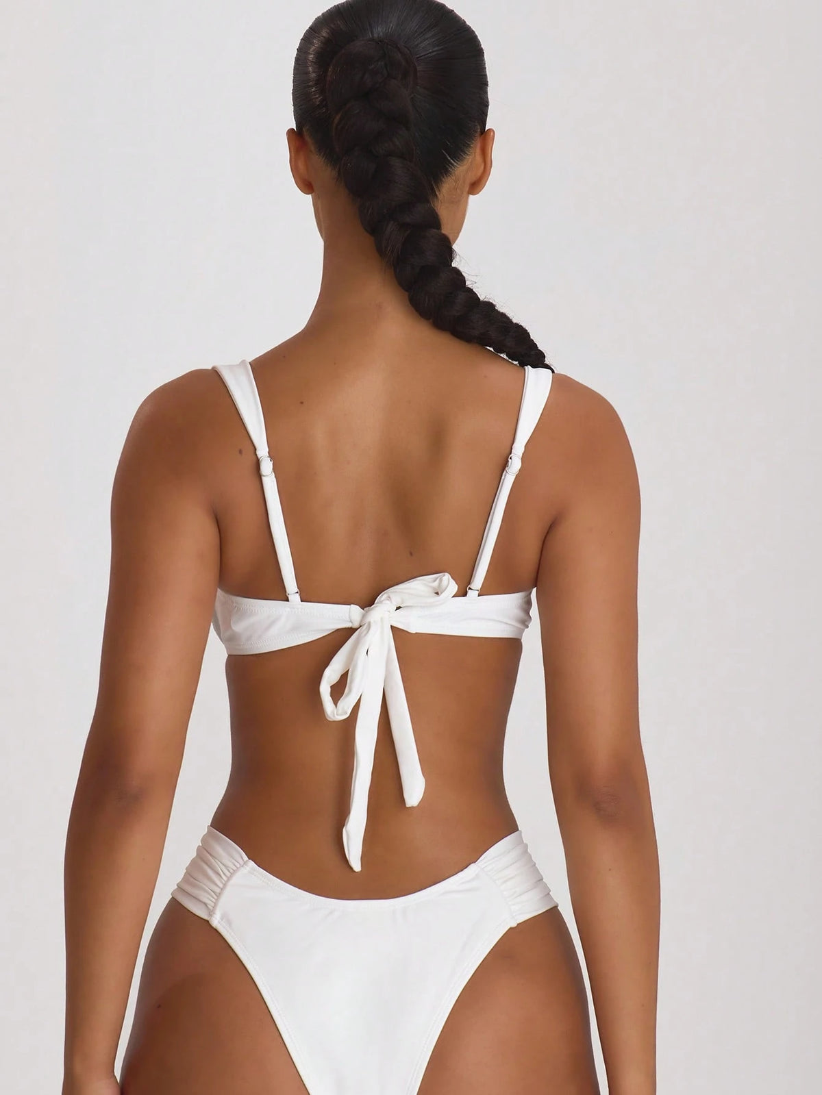 Musera Resort Ruched Side Cheeky Fit Bikini Bottoms Swim Vacation Holiday Summer Travel Beachwear Basics Solid Colour Swimwear Resort Core