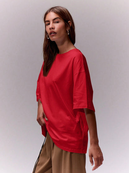 MUSERA Soft Oversized Crew Neck T-Shirt Oversized Tee Airport Holiday Festival Back To School,Elegant Valentines Day Spring Summer Casual