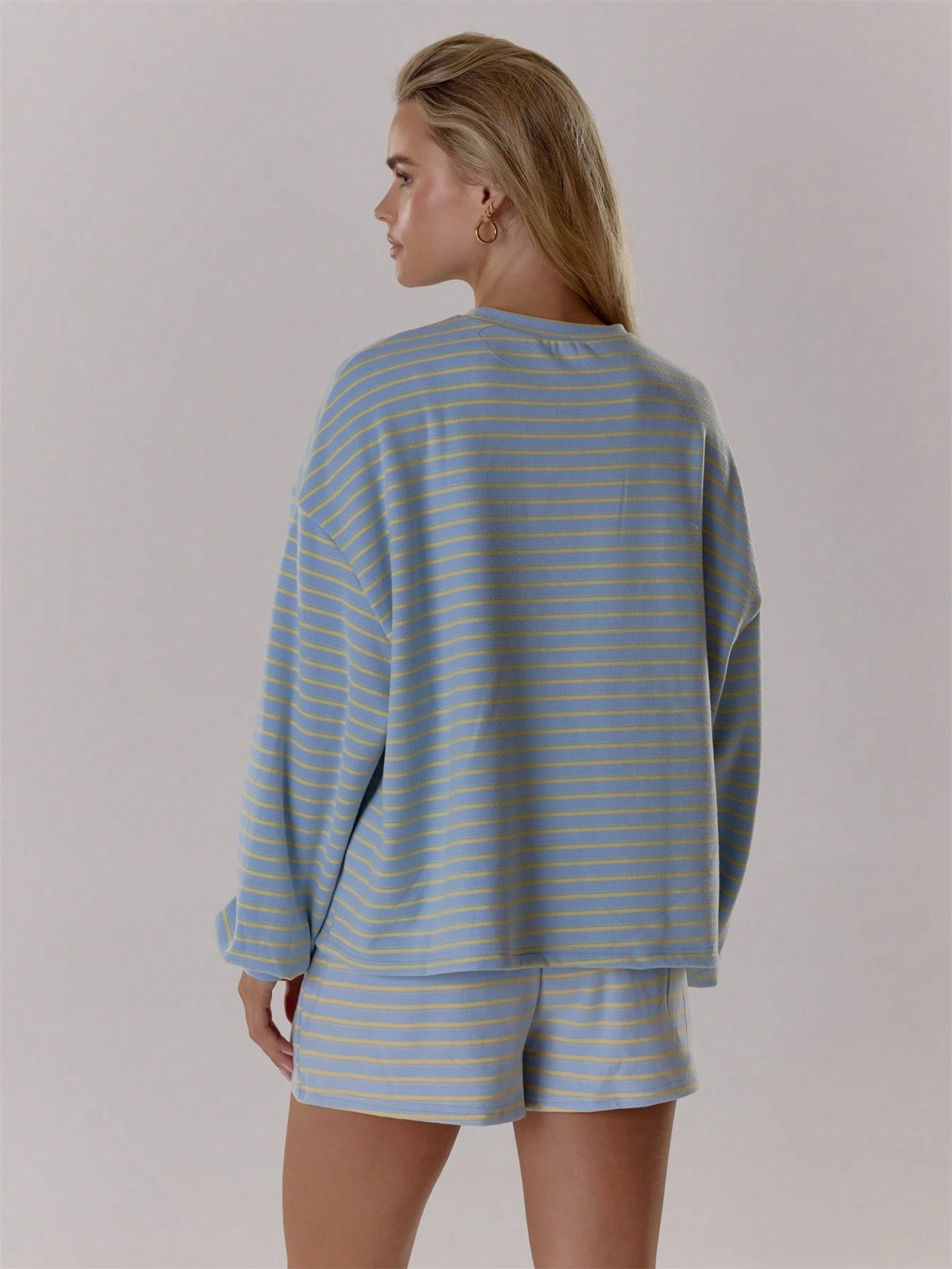 MUSERA Striped Long Sleeve Oversized Soft Boxy Fit Top Only Fall Autumn Cosy Cute Casual Coffee Club Elegant Spring Summer