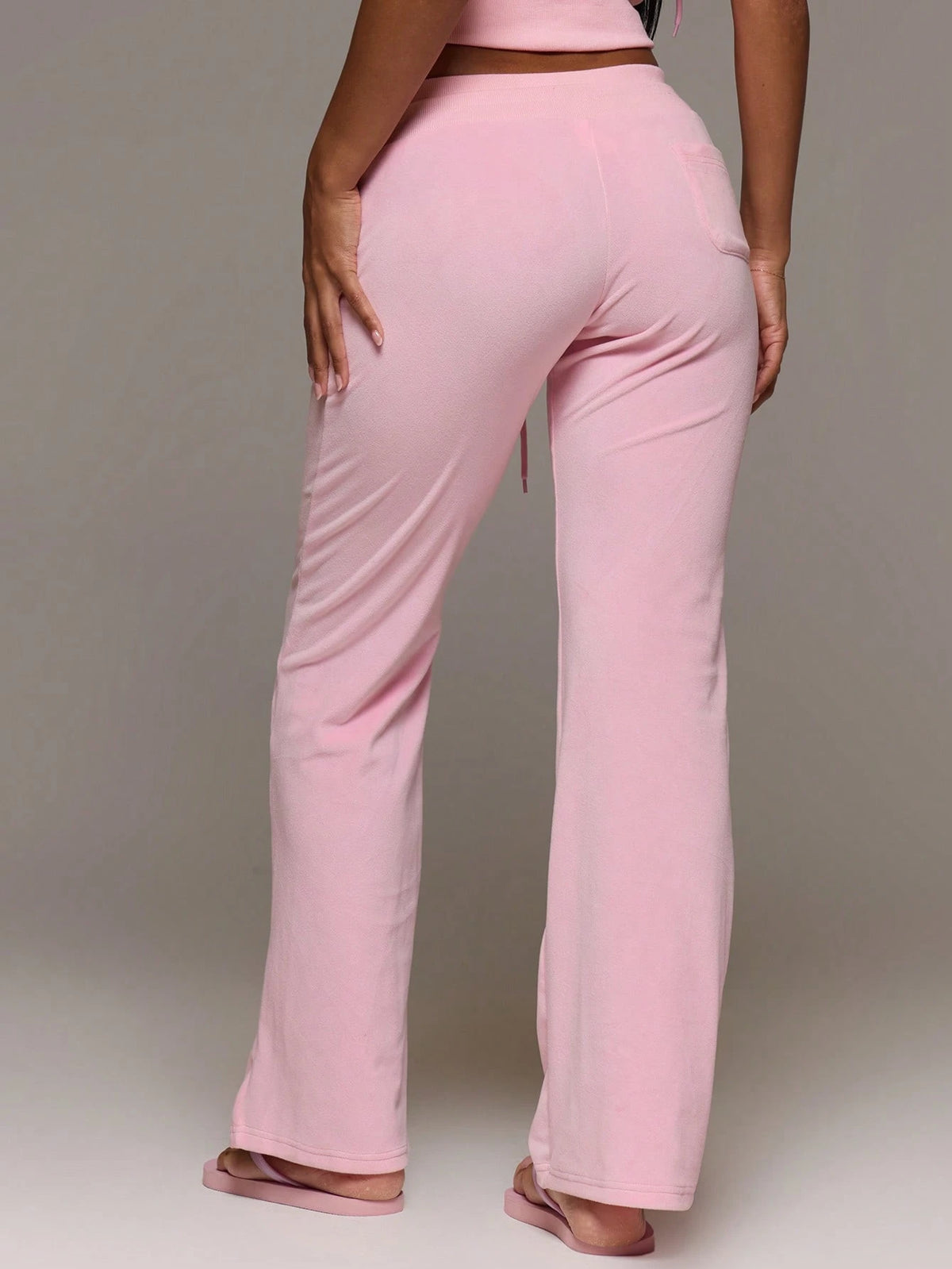 MUSERA Velour Elasticated Low Drawstring Waist Straight Leg Trouser Coord Bottoms Only Cute Everyday Daily Lounge Airport Holidays Vacation Summer Altitude