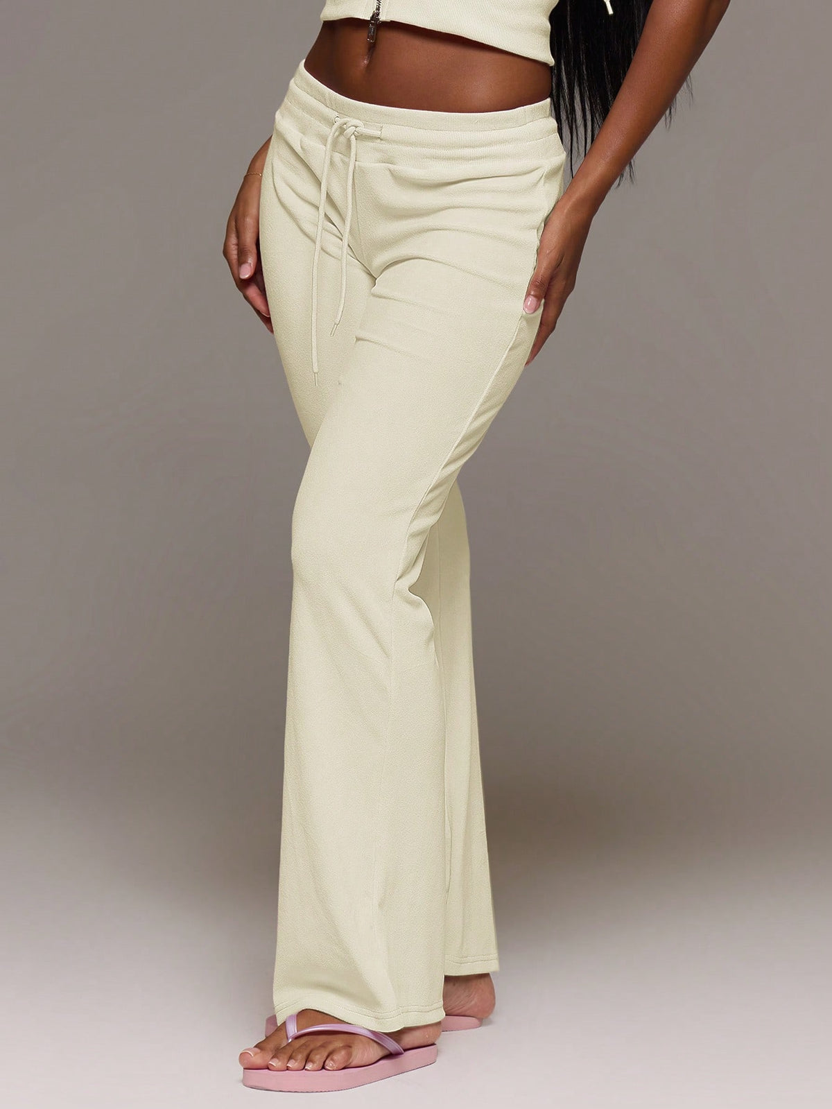 MUSERA Velour Elasticated Low Drawstring Waist Straight Leg Trouser Coord Bottoms Only Cute Everyday Daily Lounge Airport Holidays Vacation Summer Altitude