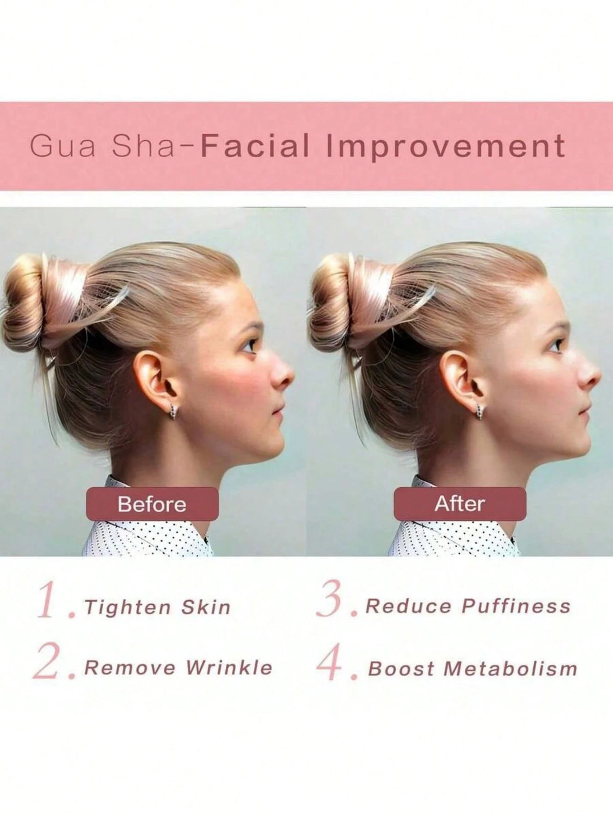 Natural Jade Gua Sha Massage Board, Rose Quartz Gua Sha Board, Jade Facial Massage Tool, Suitable For Facial, Neck, Back And Body Gua Sha Massage