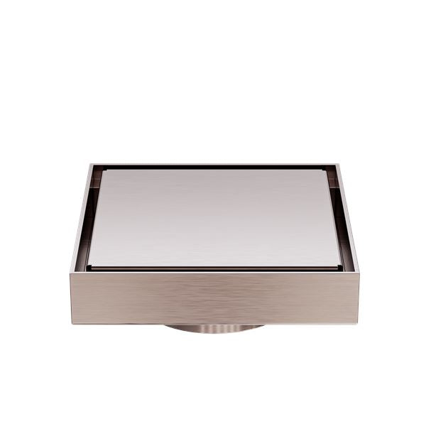 Nero 130mm Square Tile Insert Floor Waste 80mm Outlet Brushed Bronze NRFW007BZ Shower Grate Nero
