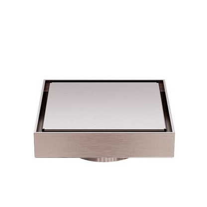 Nero 130mm Square Tile Insert Floor Waste 80mm Outlet Brushed Bronze NRFW007BZ Shower Grate Nero