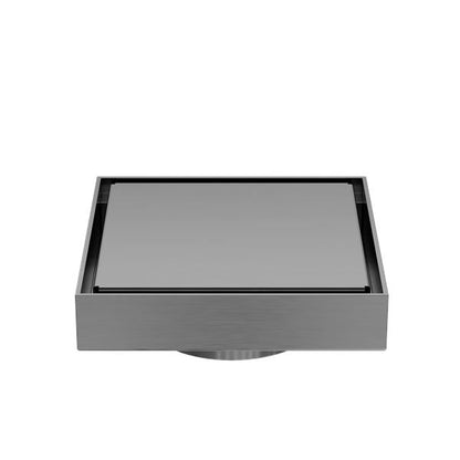 Nero 130mm Square Tile Insert Floor Waste 80mm Outlet Gunmetal NRFW007GM Shower Grate Nero