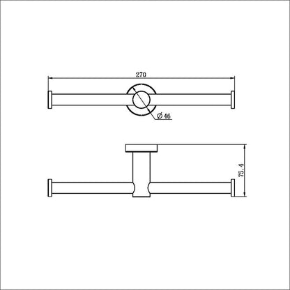 Nero MECCA Double Toilet Roll Holder Gun Metal 1986d-GM Accessories Nero