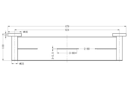 Nero Mecca Shower Shelf 480MM Matte White 1987A-MW Accessories Nero