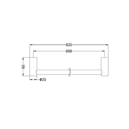 Nero MECCA Single Towel Rail 600MM Chrome 2324-CH Accessories Nero