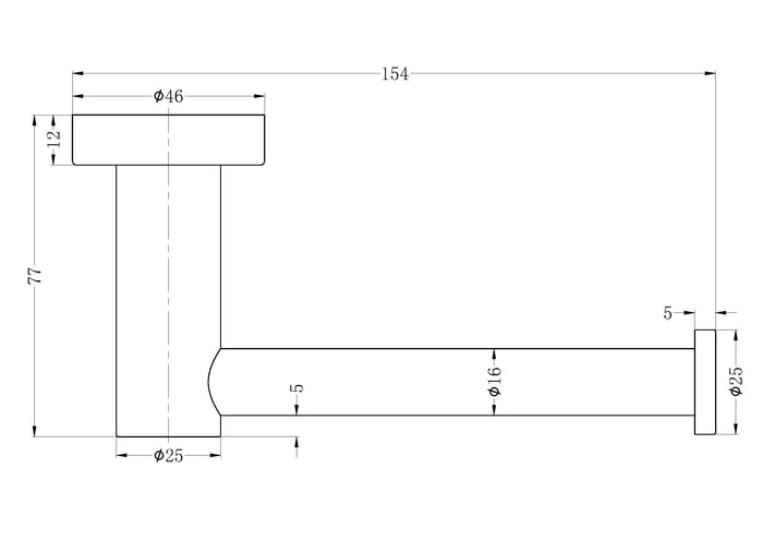 Nero MECCA Toilet Roll Holder Chrome 1986-CH Accessories Nero