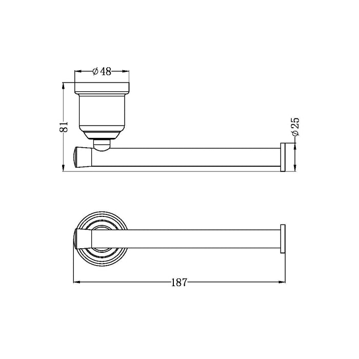 Nero York Toilet Roll Holder Chrome 6986-CH Accessories Nero